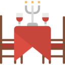 food and restaurant,furniture and household,Tools and utensils,furniture,wine,restaurant,dinner,glass,house things,eating,table,chairs,dinner table,candelabra,dining room,candelabrum
